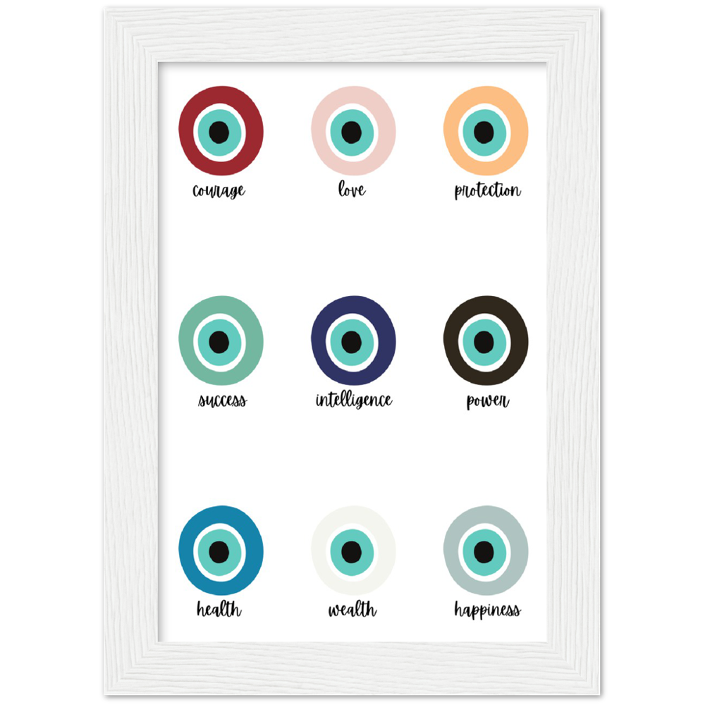 Evil Eye Protection Spiritual Wall Art Premium Matte Paper Wooden Framed Print