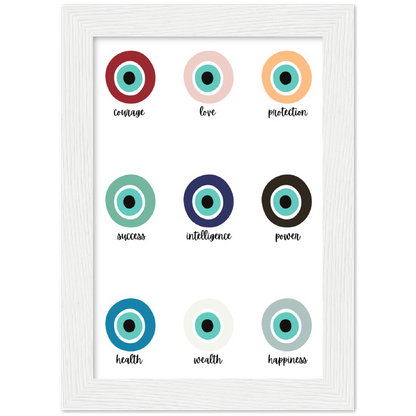 Evil Eye Protection Spiritual Wall Art Premium Matte Paper Wooden Framed Print