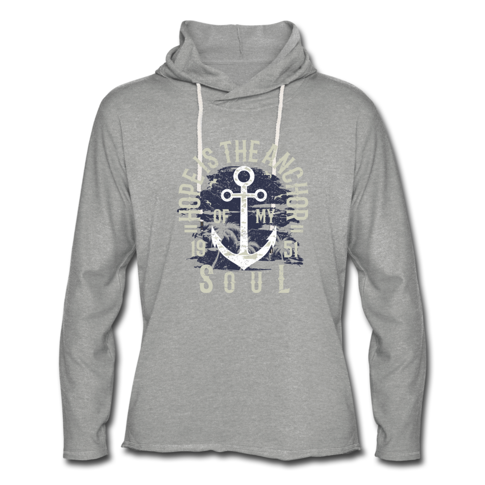 HOPE IS THE ANCHOR OF MY SOUL LIGHTWEIGHT HOODIE - heather gray