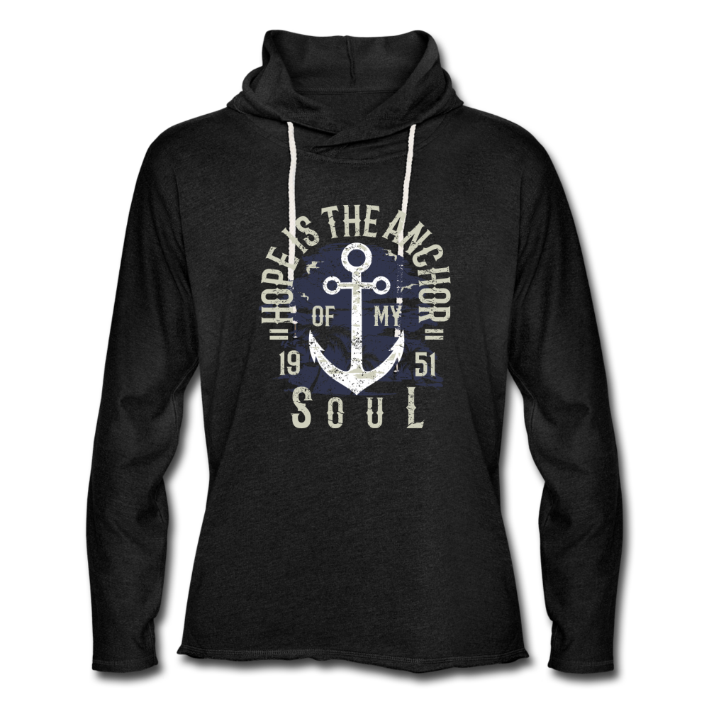 HOPE IS THE ANCHOR OF MY SOUL LIGHTWEIGHT HOODIE - charcoal gray