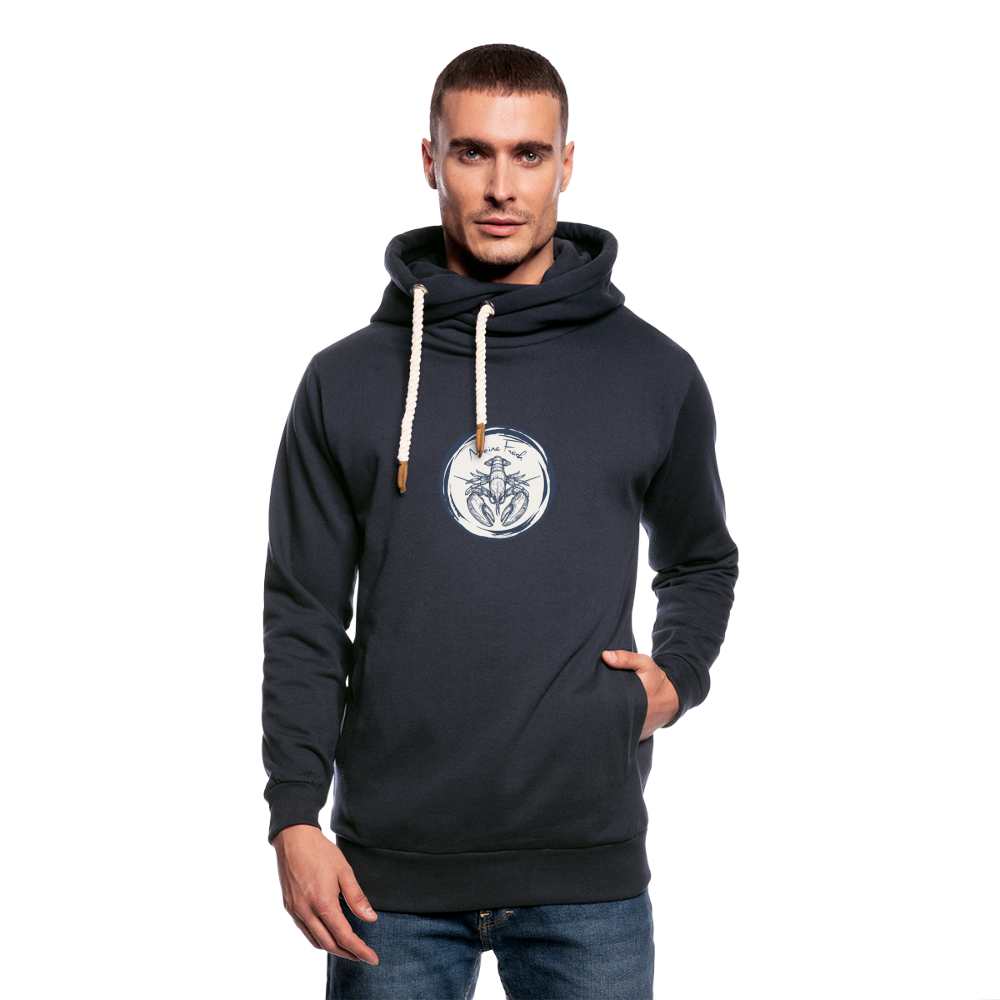 Shawl Collar Hoodie - navy