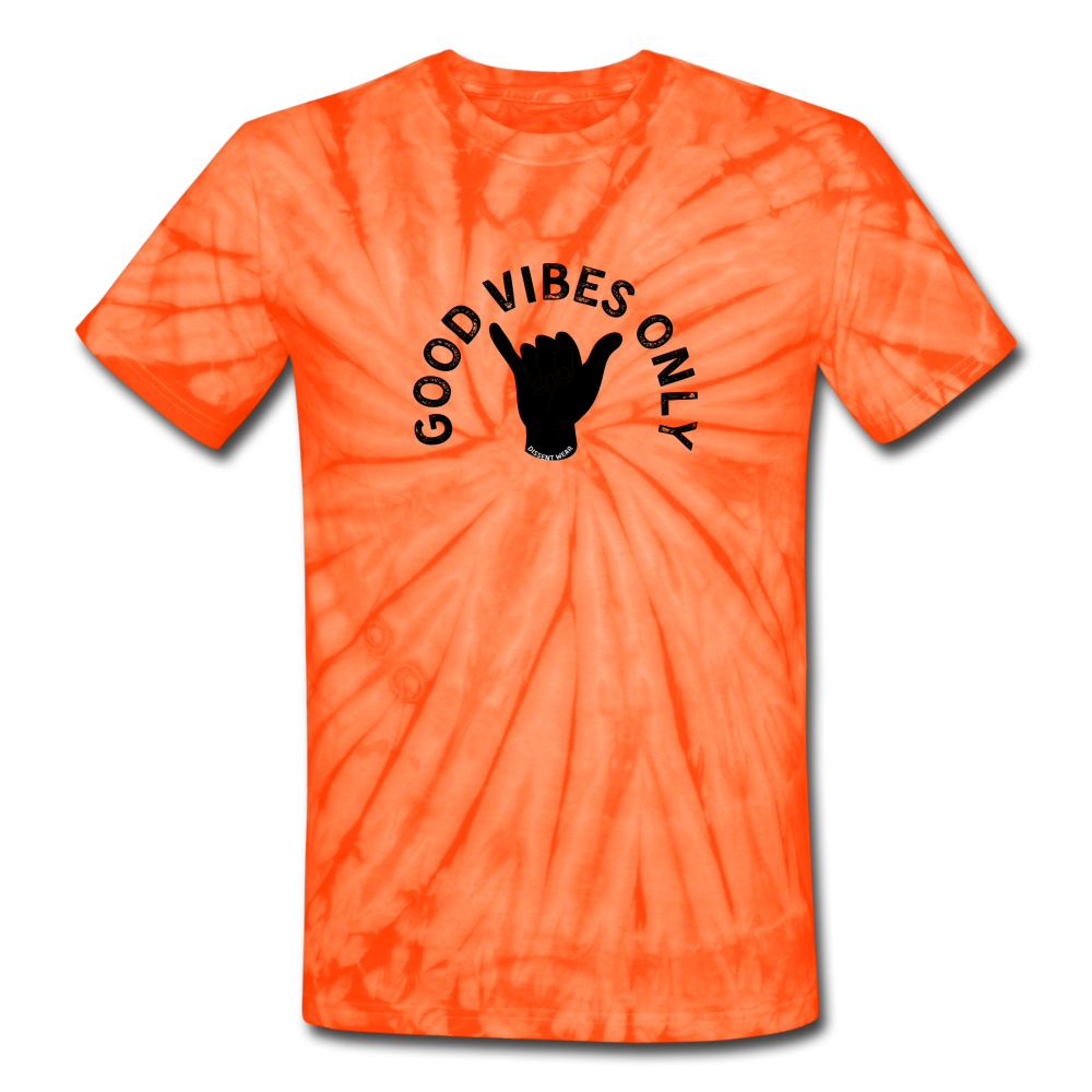 GOOD VIBES ONLY TIE DYE TEE - spider orange