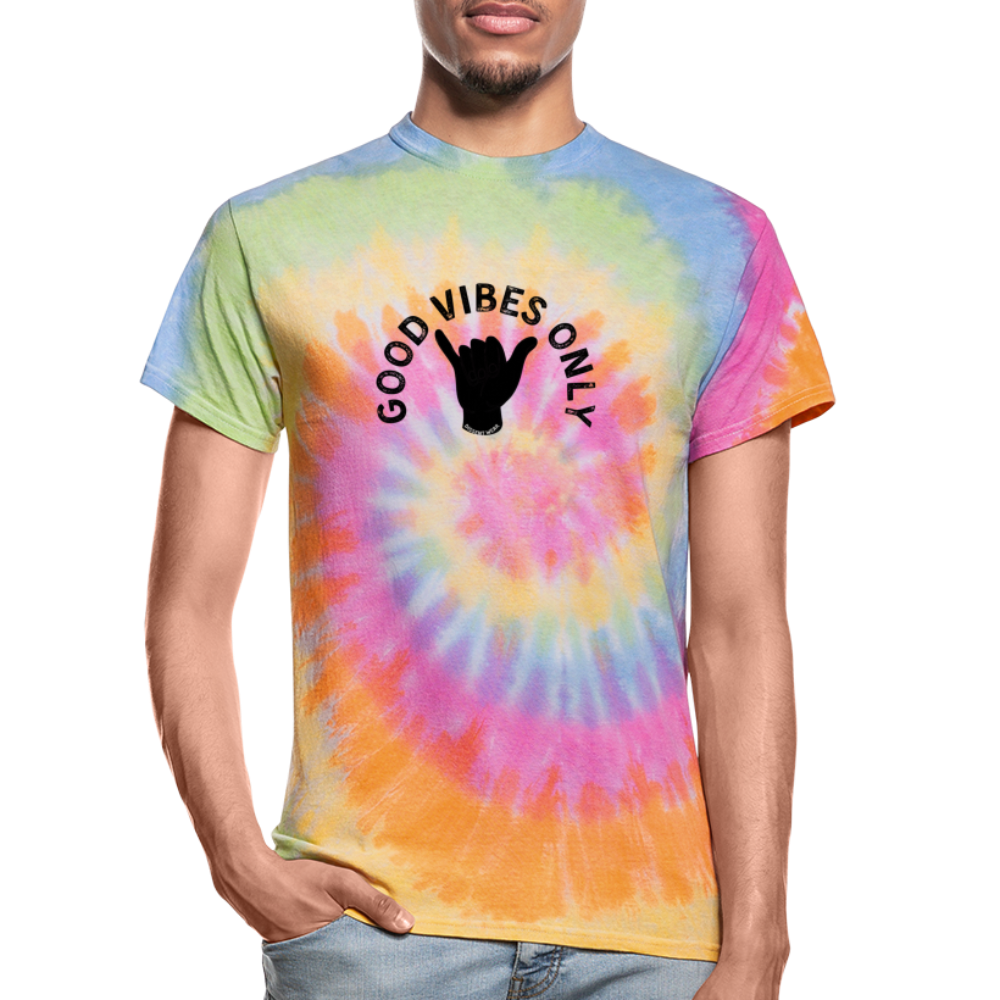 GOOD VIBES ONLY TIE DYE TEE - rainbow