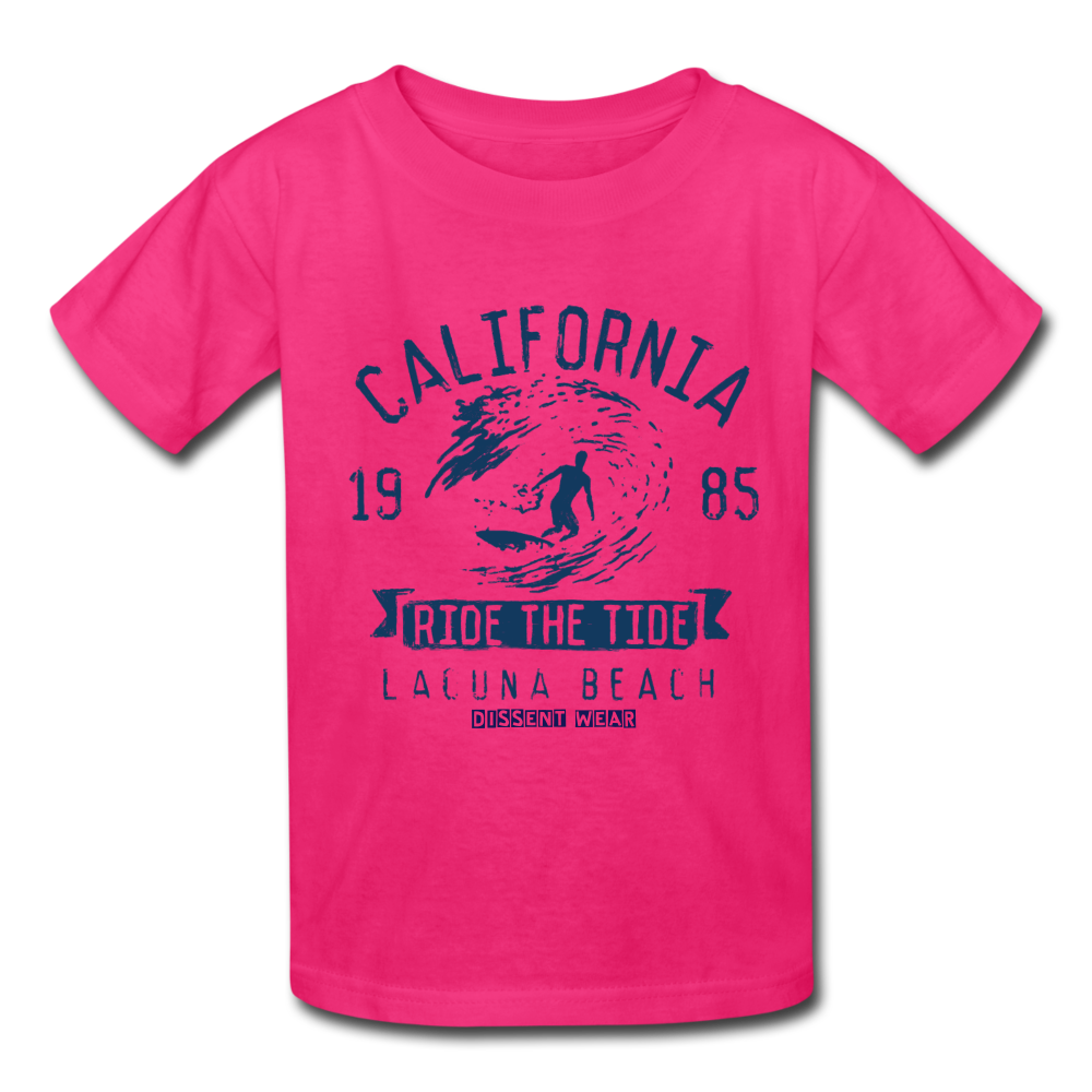 RIDE THE TIDE YOUTH TEE - fuchsia