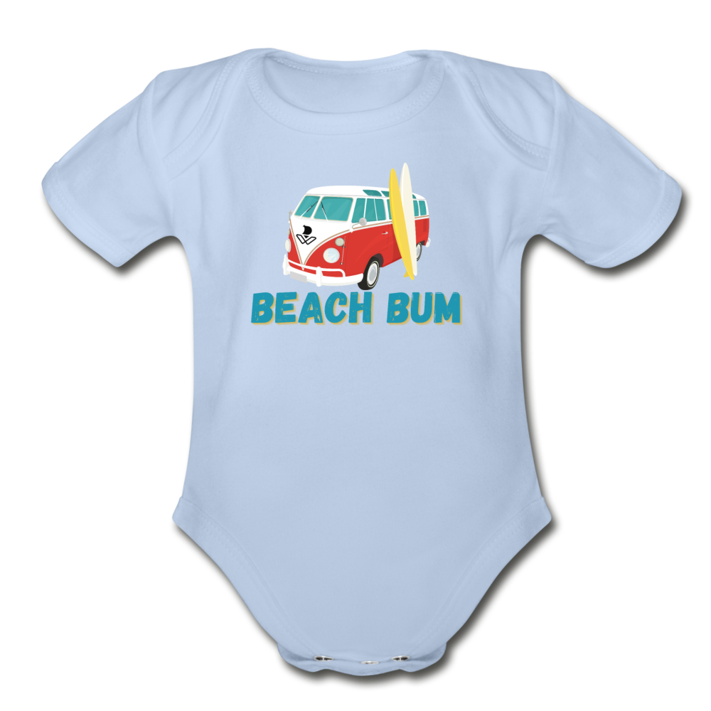 Organic Short Sleeve Beach Bum Onesie - sky