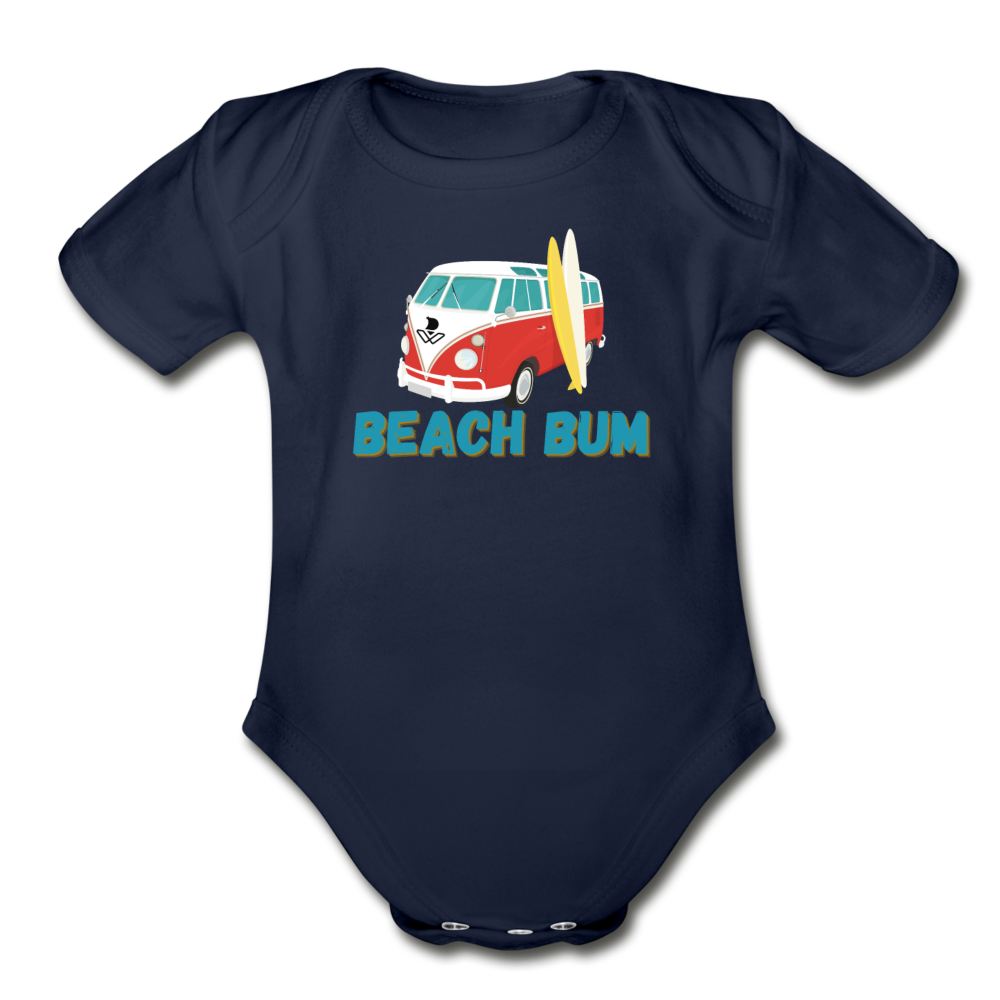 Organic Short Sleeve Beach Bum Onesie - dark navy