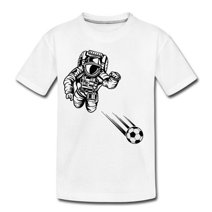 SPACE SOCCER TODDLER TEE - white