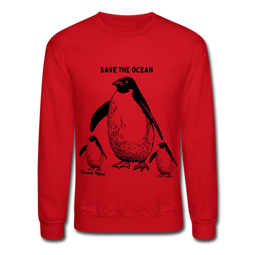 SAVE THE OCEAN Crewneck Sweatshirt - red