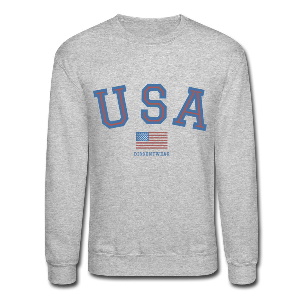 USA Crewneck Sweatshirt - heather gray