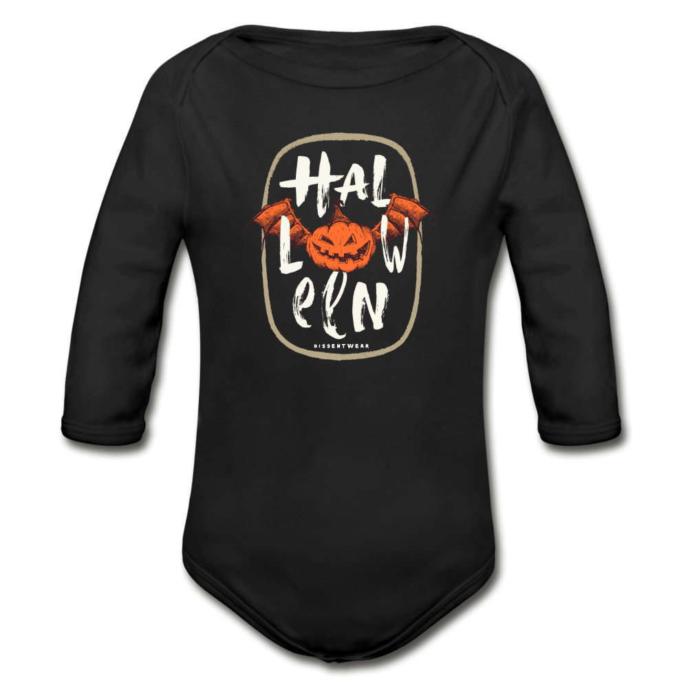 HALLOWEEN ORGANIC INFANT ONESIE - black