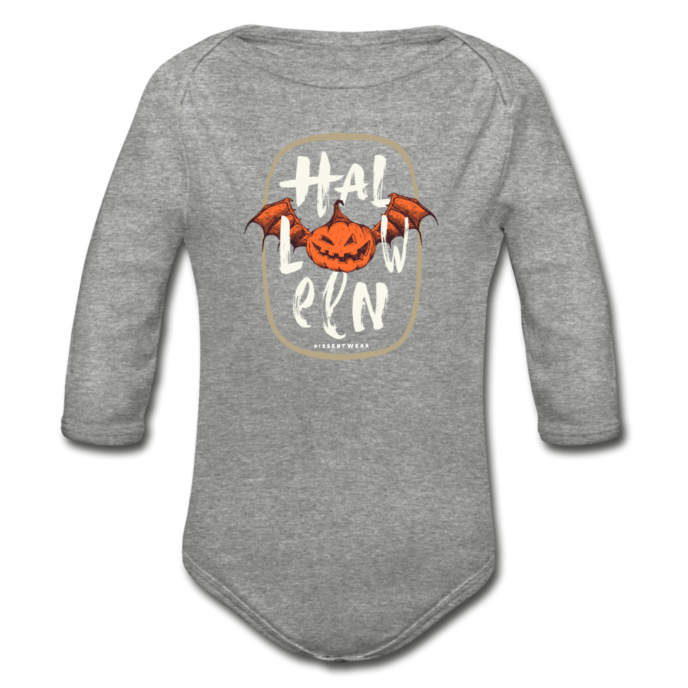 HALLOWEEN ORGANIC INFANT ONESIE - heather gray