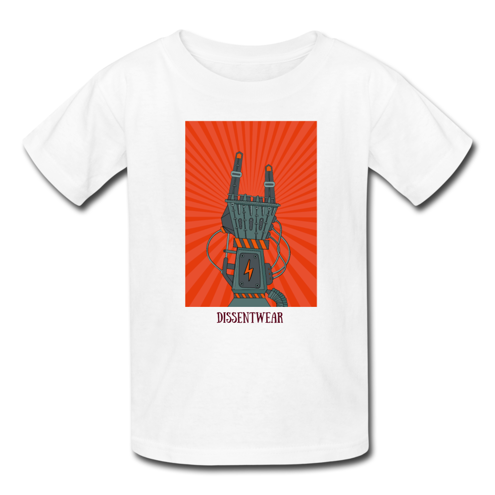 ROBOTIC ROCK HORNS YOUTH TEE - white