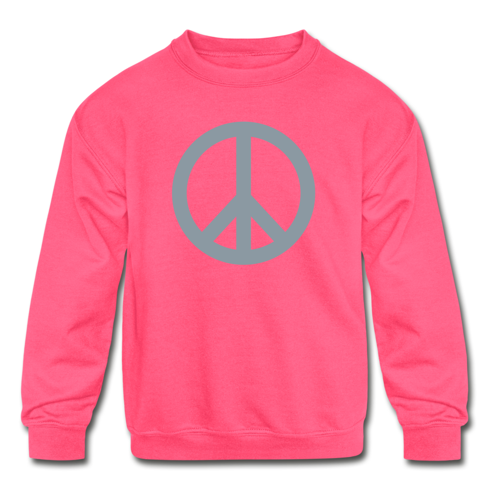 Peace Youth Crewneck Sweatshirt - neon pink