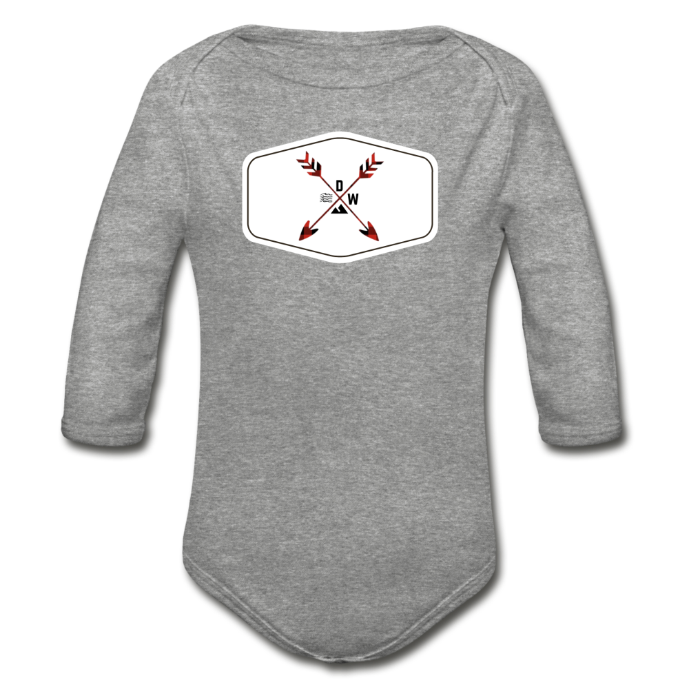 Organic Long Sleeve Baby Bodysuit - heather gray