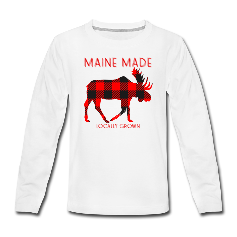 MAINE MADE LOCALLY GROWN MOOSE LONGSLEEVE - white