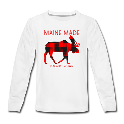 MAINE MADE LOCALLY GROWN MOOSE LONGSLEEVE - white