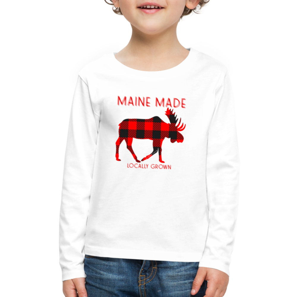 MAINE MADE LOCALLY GROWN MOOSE LONGSLEEVE - white