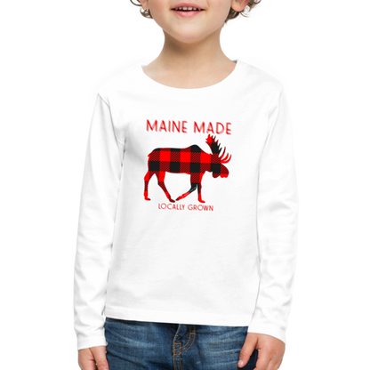 MAINE MADE LOCALLY GROWN MOOSE LONGSLEEVE - white