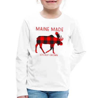 MAINE MADE LOCALLY GROWN MOOSE LONGSLEEVE - white