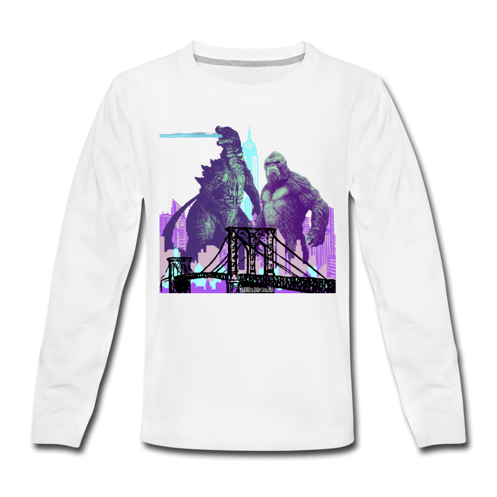 ZILLA KONG TAKE THE CITY YOUTH TEE - white