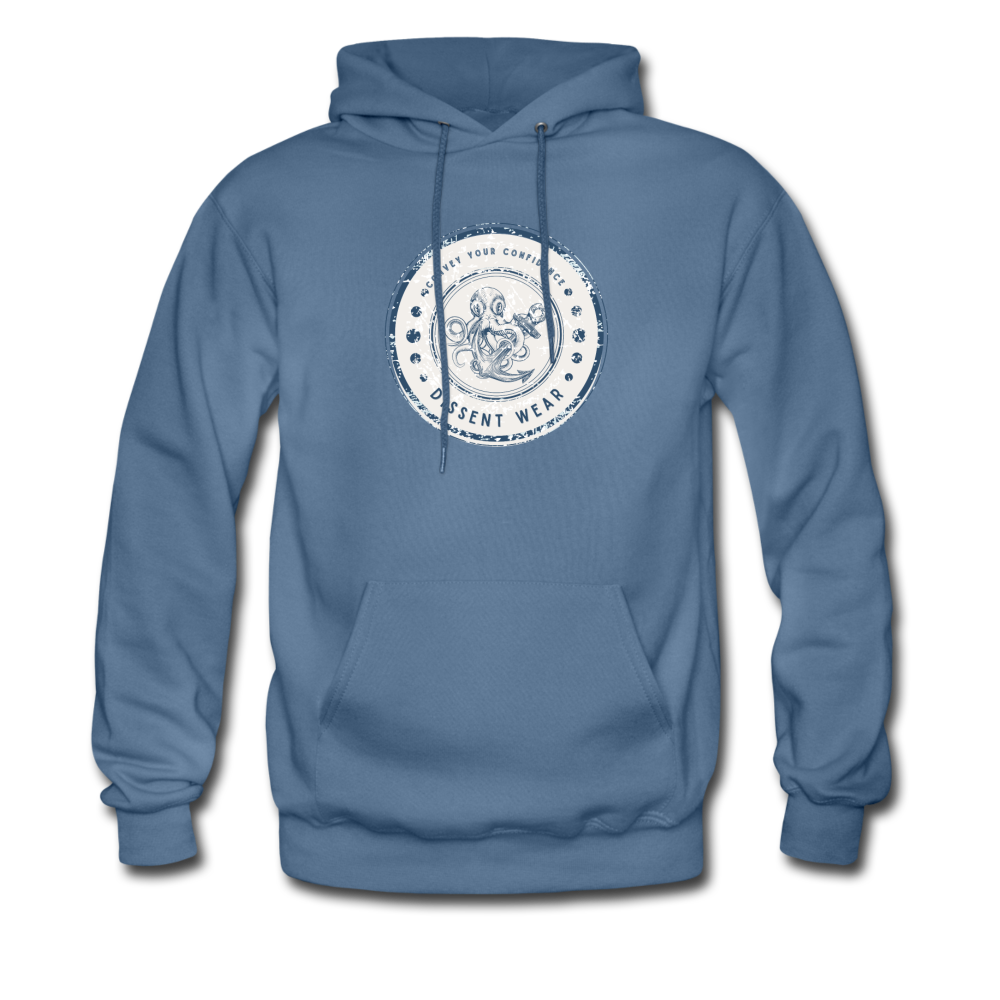VINTAGE OCTOPUS AND ANCHOR LOGO HOODIE - denim blue