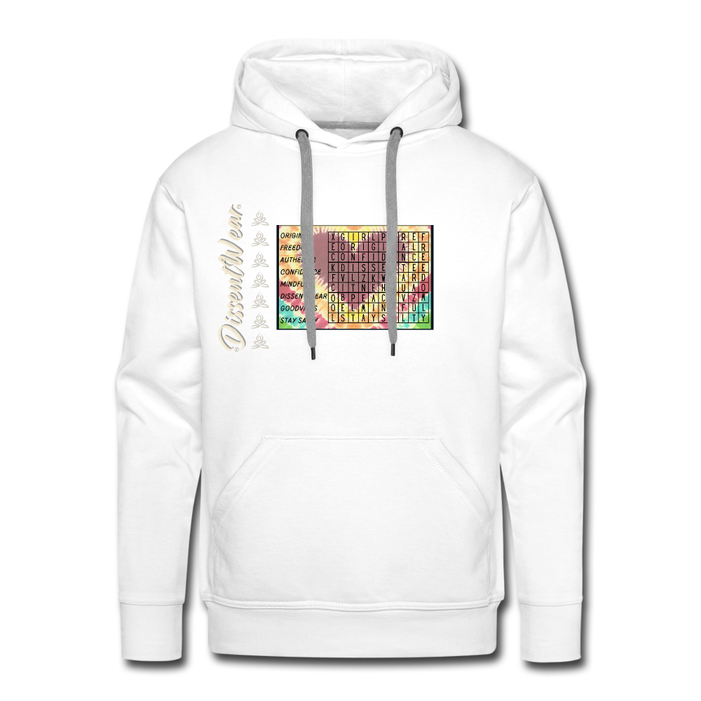 Empowerment Tie Dye Crossword Premium Hoodie - white