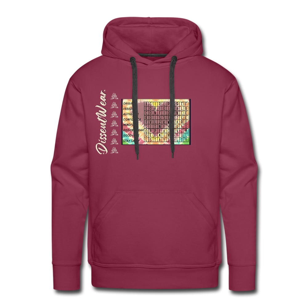 Empowerment Tie Dye Crossword Premium Hoodie - burgundy