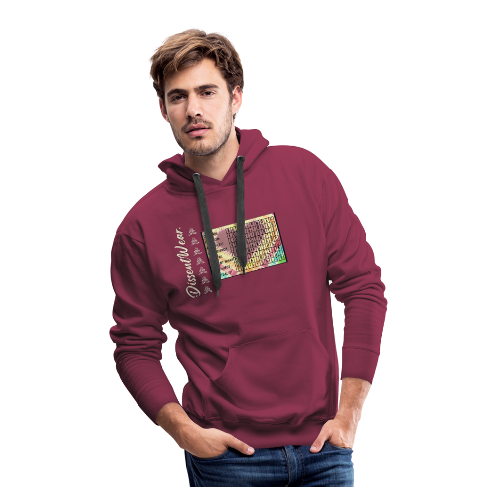 Empowerment Tie Dye Crossword Premium Hoodie - burgundy