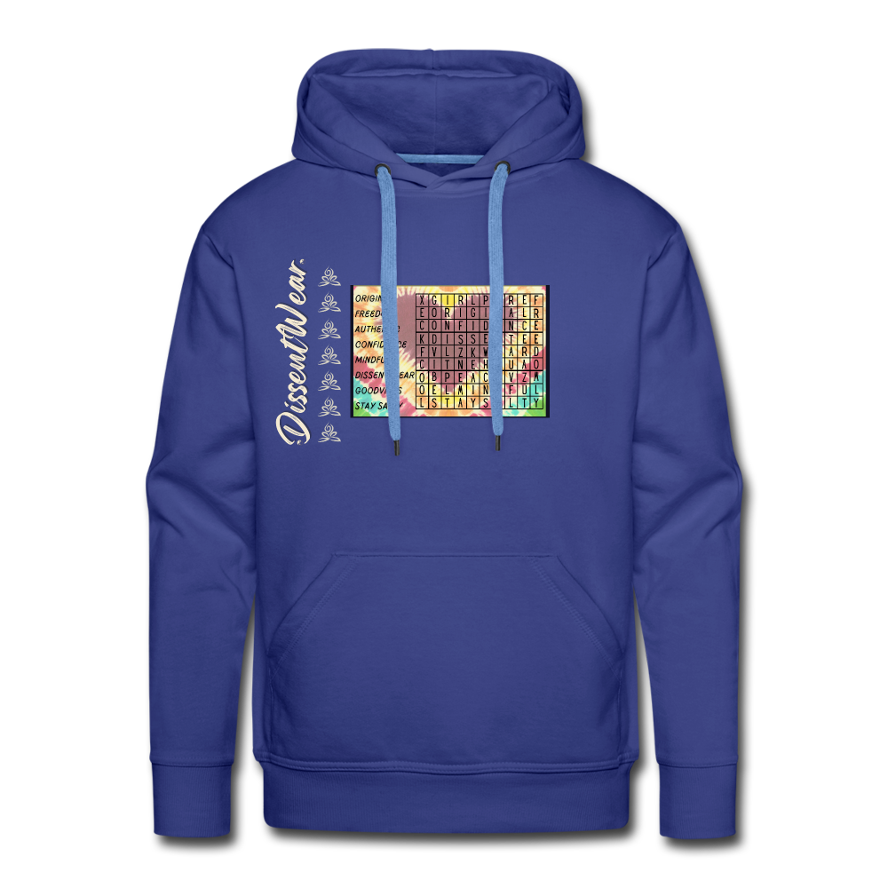 Empowerment Tie Dye Crossword Premium Hoodie - royal blue