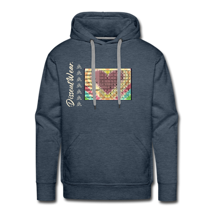 Empowerment Tie Dye Crossword Premium Hoodie - heather denim