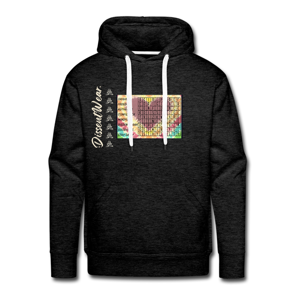 Empowerment Tie Dye Crossword Premium Hoodie - charcoal grey