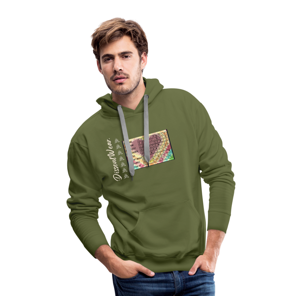 Empowerment Tie Dye Crossword Premium Hoodie - olive green