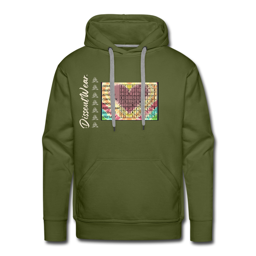 Empowerment Tie Dye Crossword Premium Hoodie - olive green