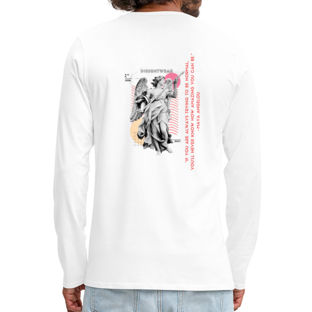 Maya Angelou- BE AMAZING- Premium Long Sleeve T-Shirt - white