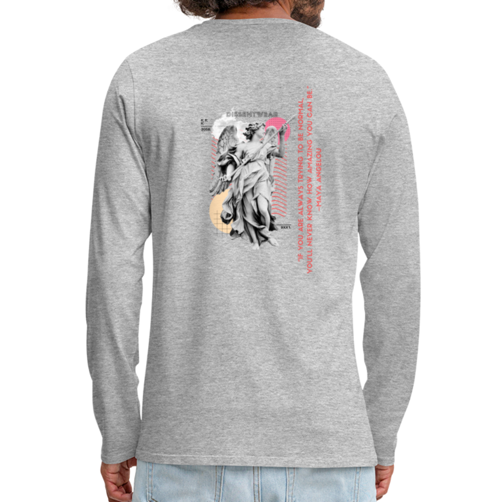 Maya Angelou- BE AMAZING- Premium Long Sleeve T-Shirt - heather gray