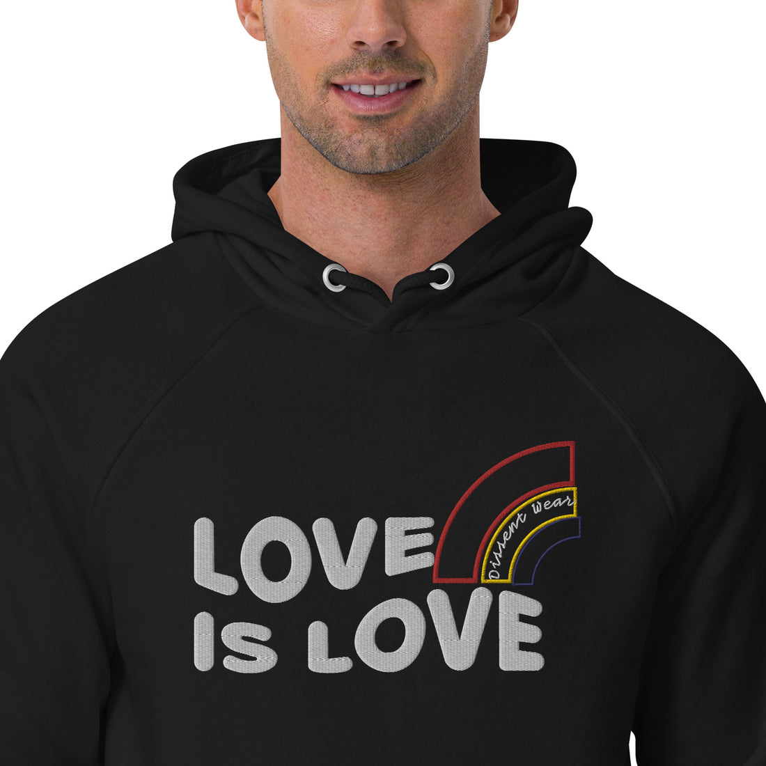 Embroidered LOVE IS LOVE - SHOW YOUR PRIDE HOODIE- multiple colors