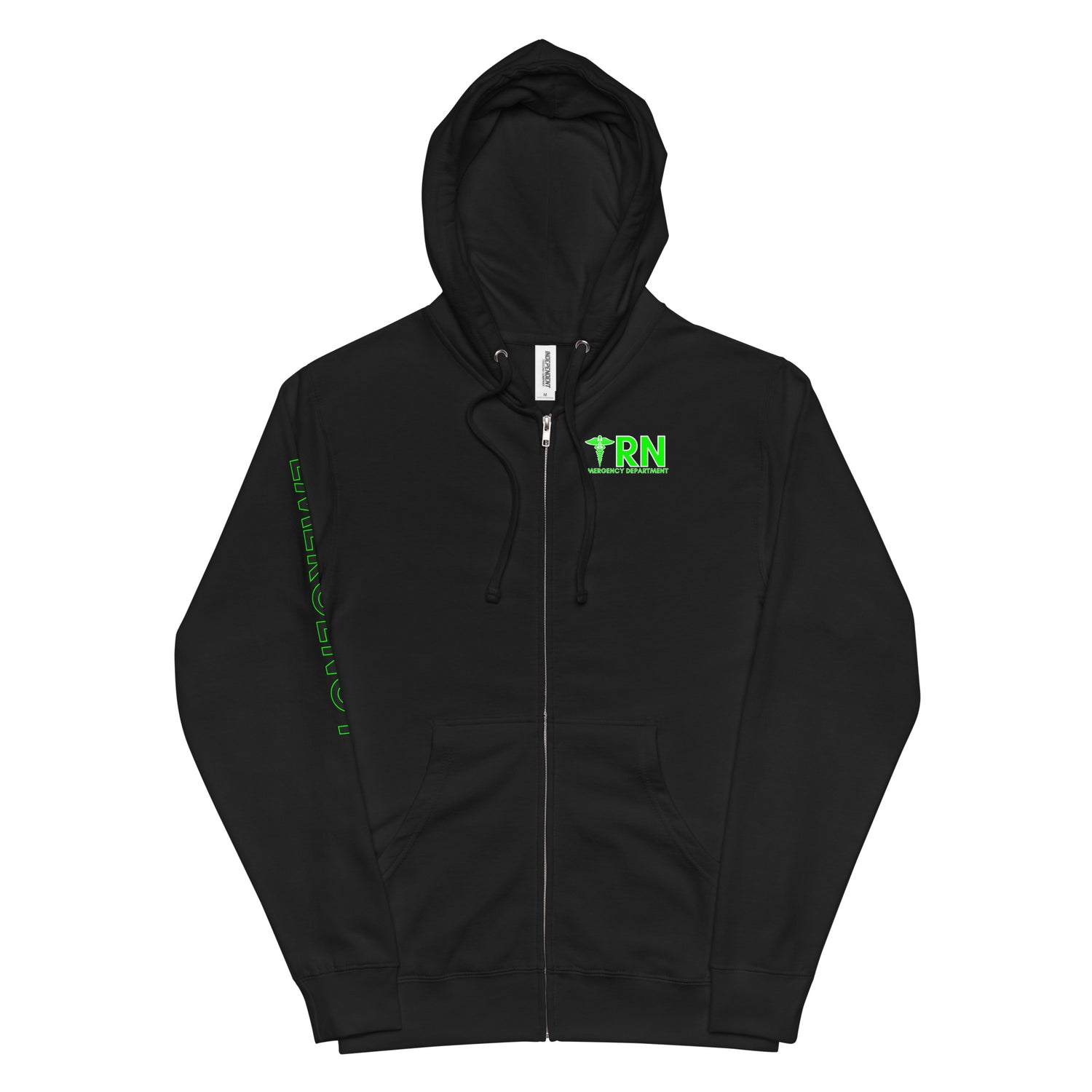 FRONT / ARM  Unisex fleece zip up hoodie