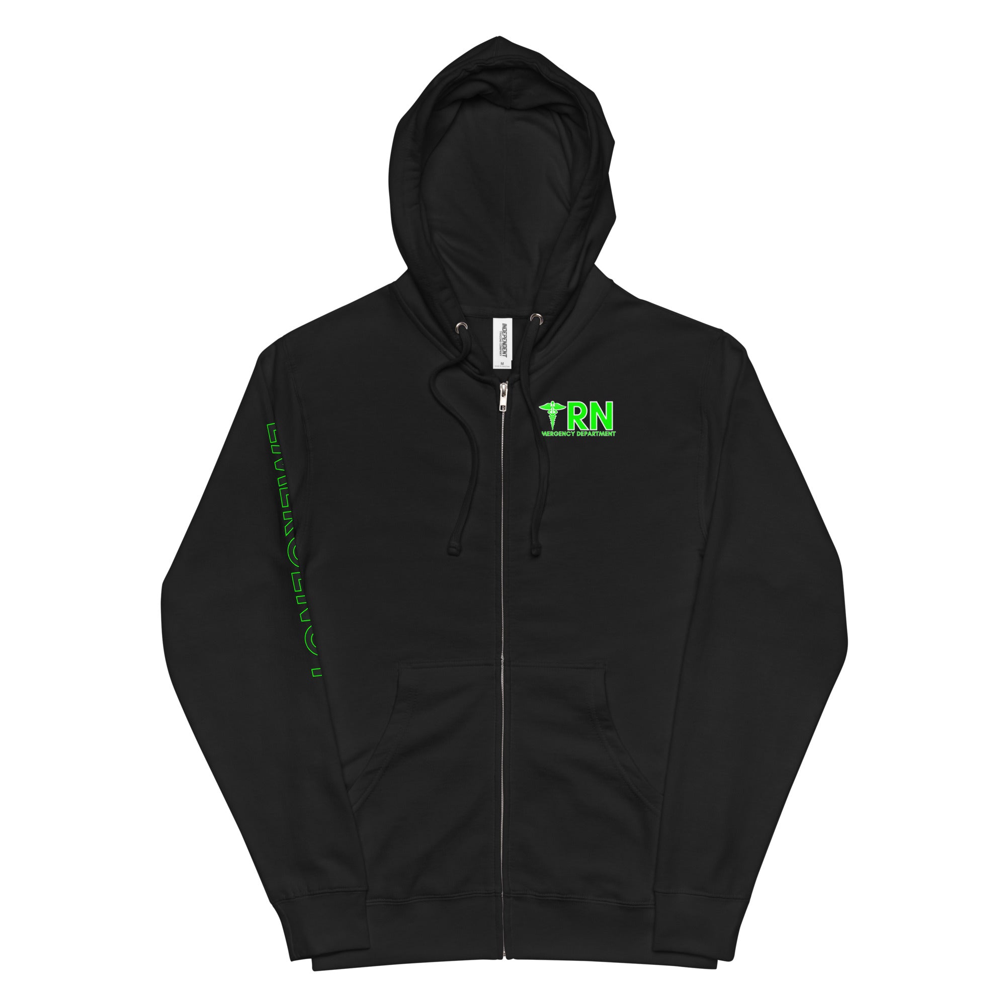 FRONT / ARM  Unisex fleece zip up hoodie