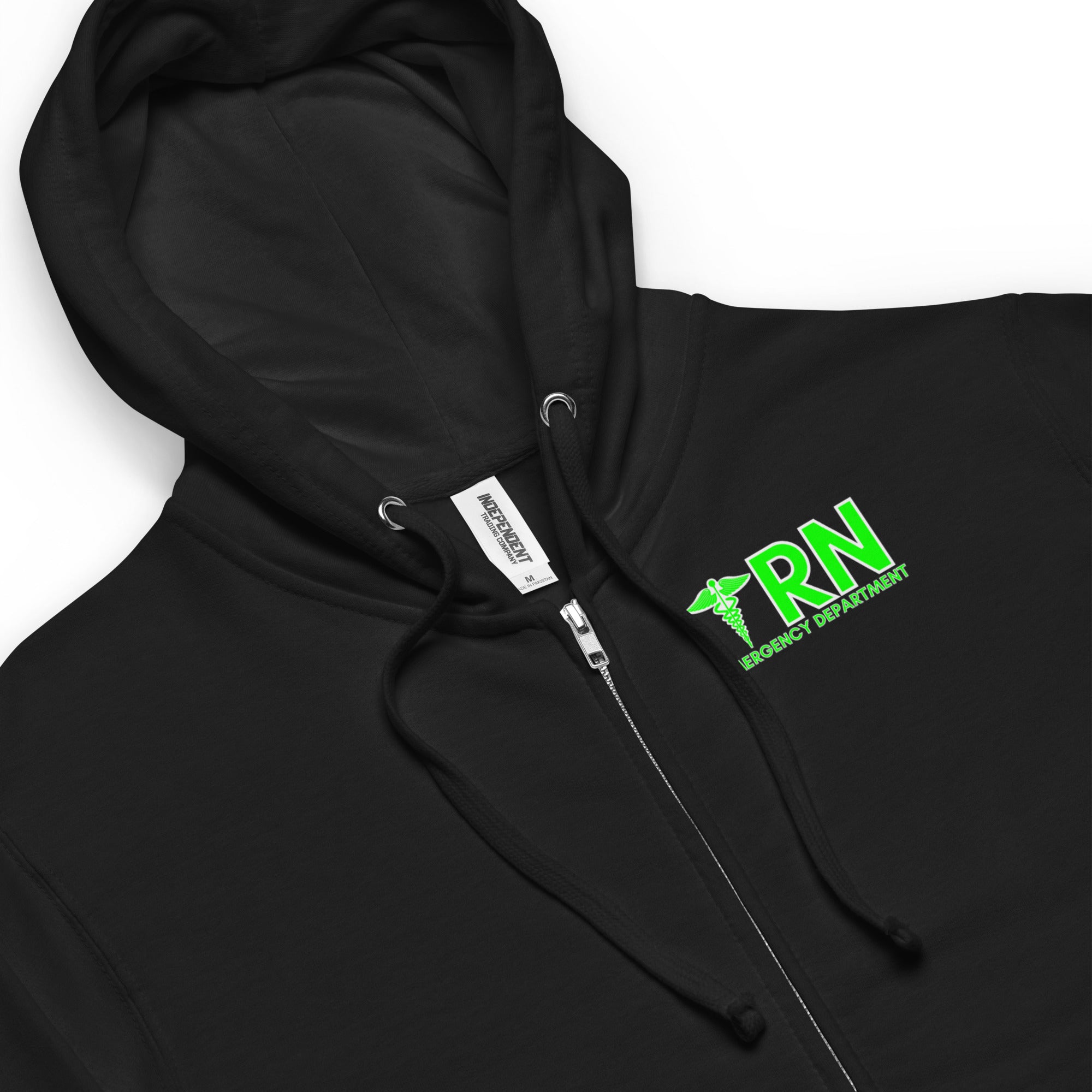 FRONT / ARM  Unisex fleece zip up hoodie