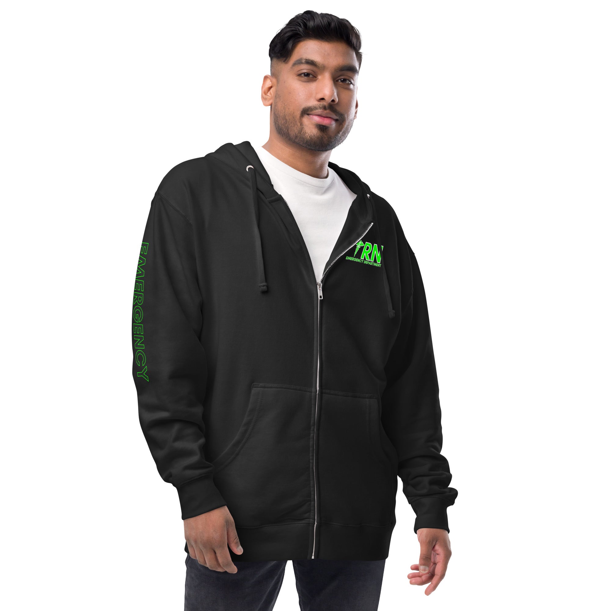 FRONT / ARM  Unisex fleece zip up hoodie