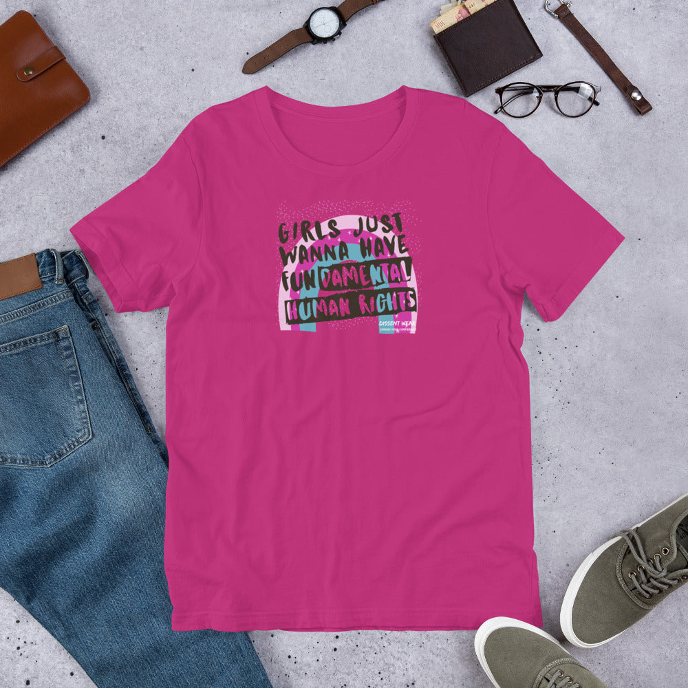 Girls Just Want to Have FUNdamental Human Rights Adult Tee